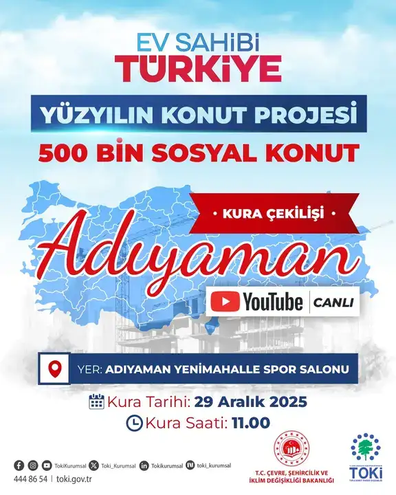 TOKİ 500 Bin Konut Kura Takvimi 1